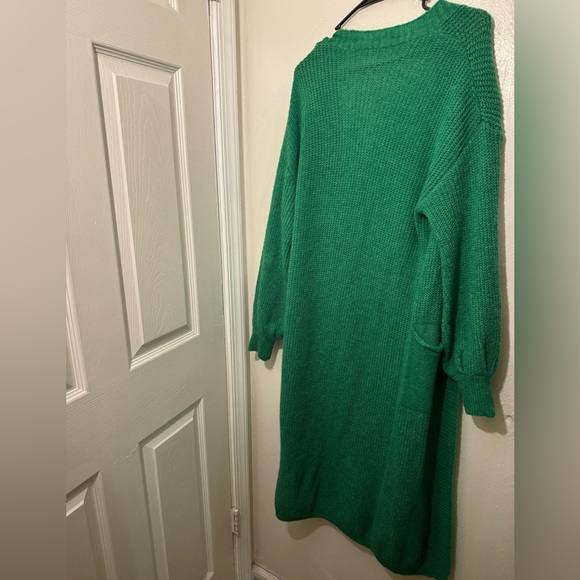 Casual Plain Long Sleeve Midi Slight Stretch Women Cardigan - Picture 6 of 8